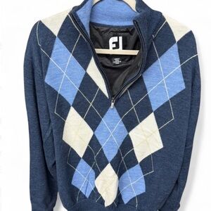 FootJoy Men's M Argyle Sweater - Blue and White